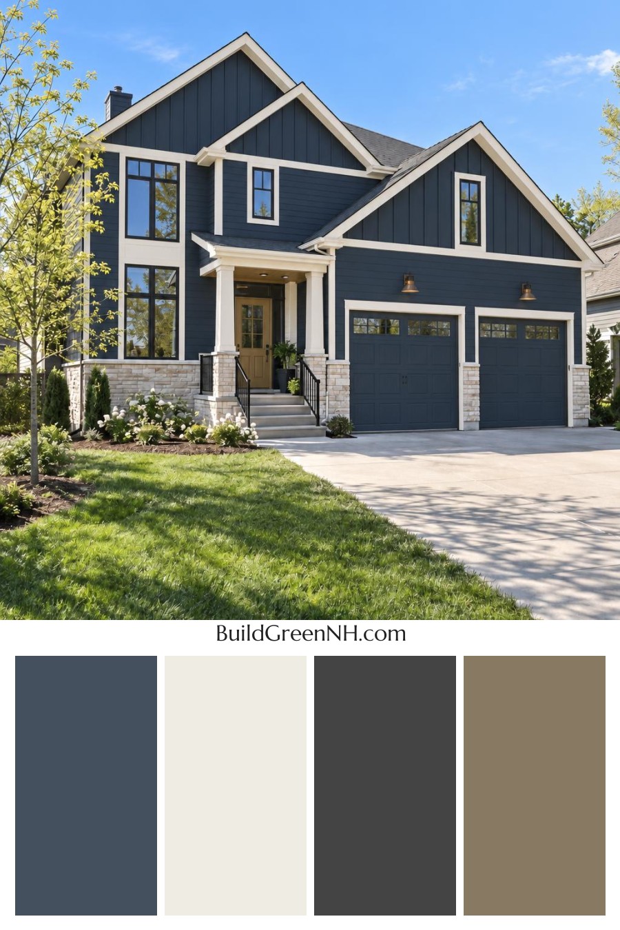 Dark Modern House Exterior Color Scheme: Midnight Saffron Haven