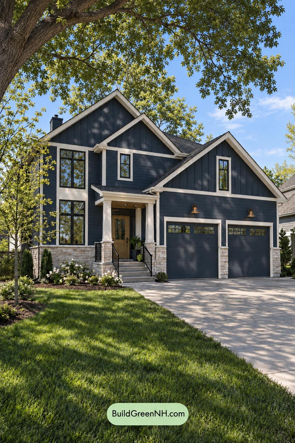 Dark Modern House Exterior Color Scheme: Midnight Saffron Haven - Shade