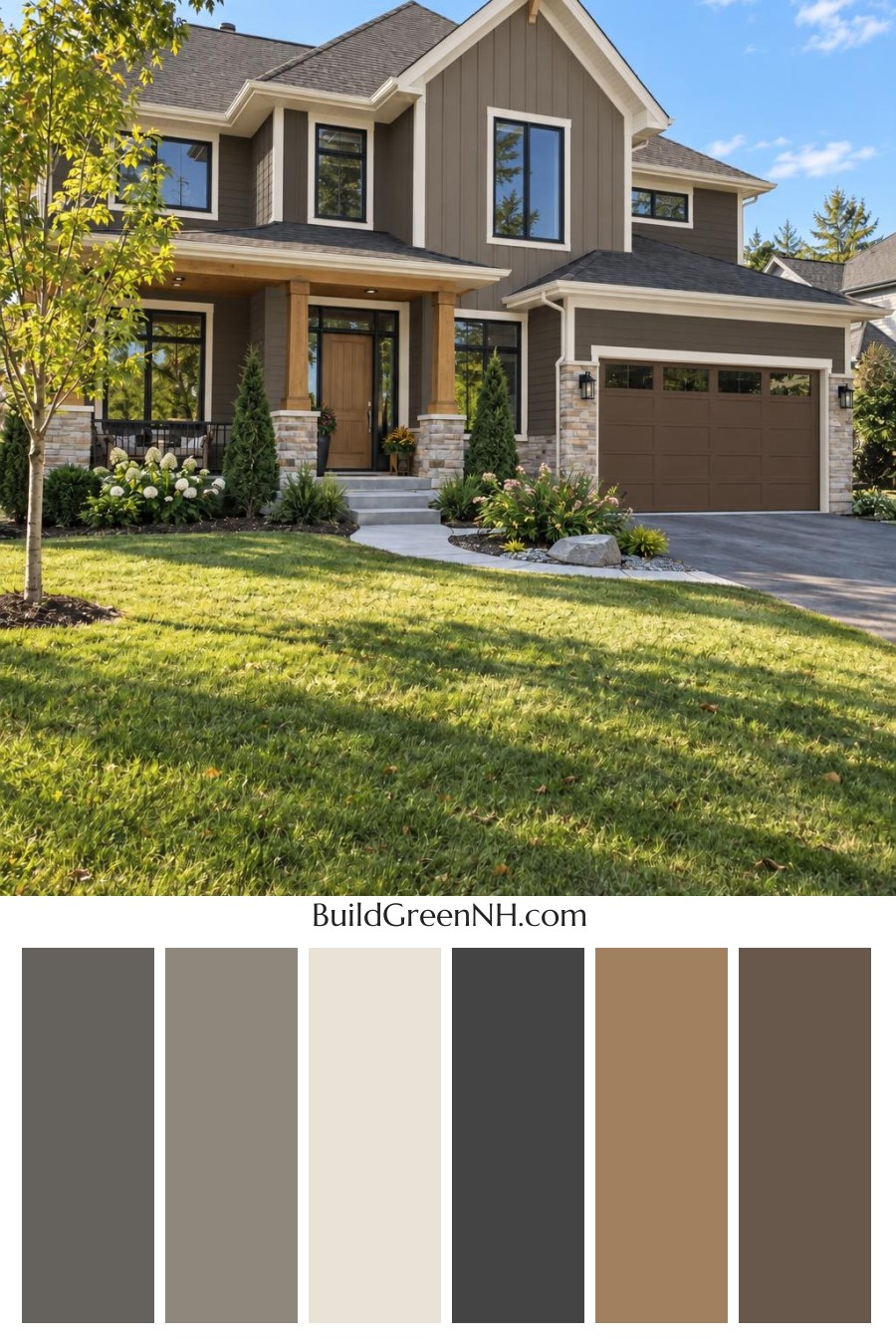 Dark Modern House Exterior Color Scheme: Mocha Birch Calm