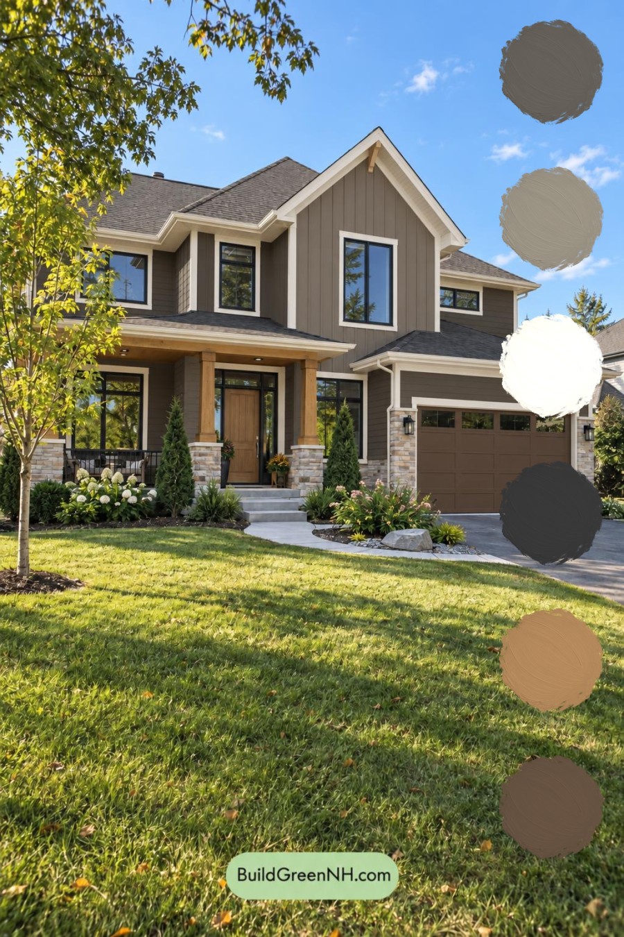 Dark Modern House Exterior Color Scheme: Mocha Birch Calm