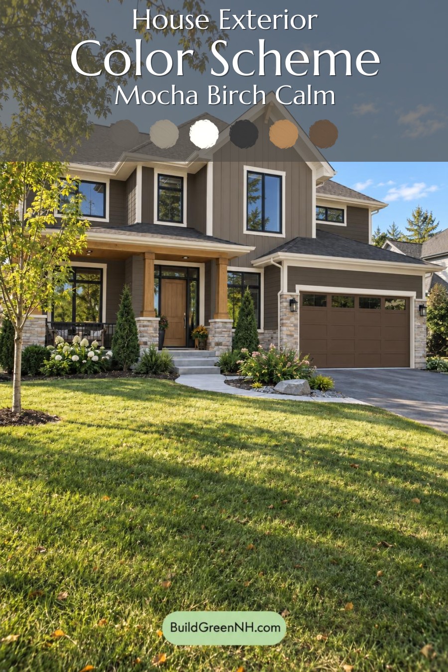 Dark Modern House Exterior Color Scheme: Mocha Birch Calm