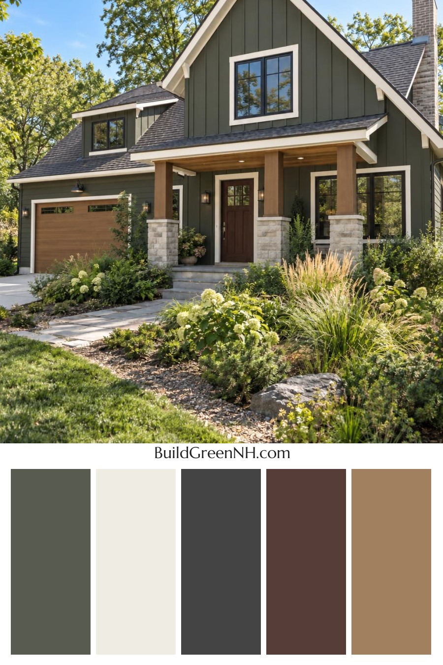Dark Modern House Exterior Color Scheme: Pine Emberline