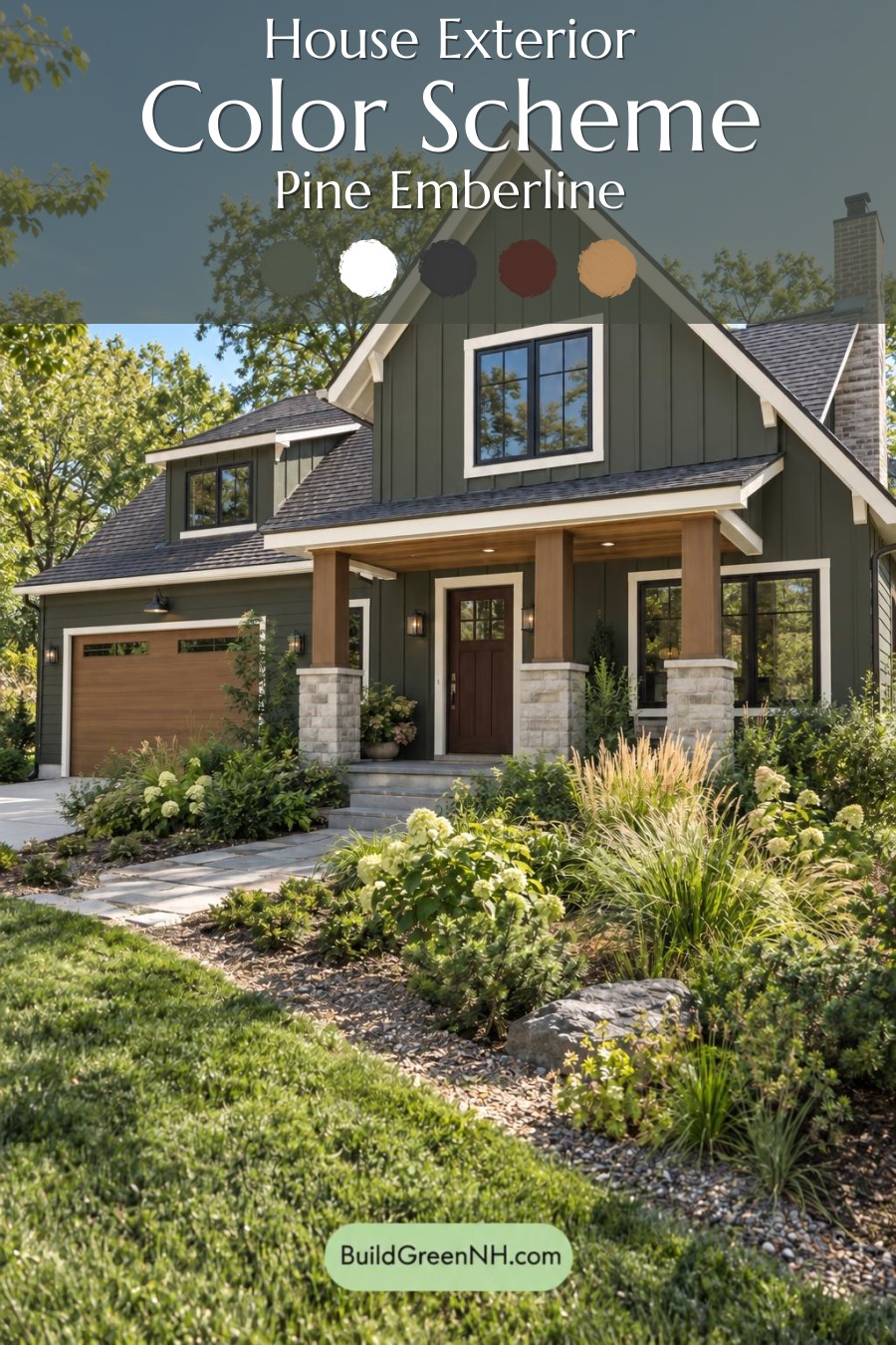 Dark Modern House Exterior Color Scheme: Pine Emberline