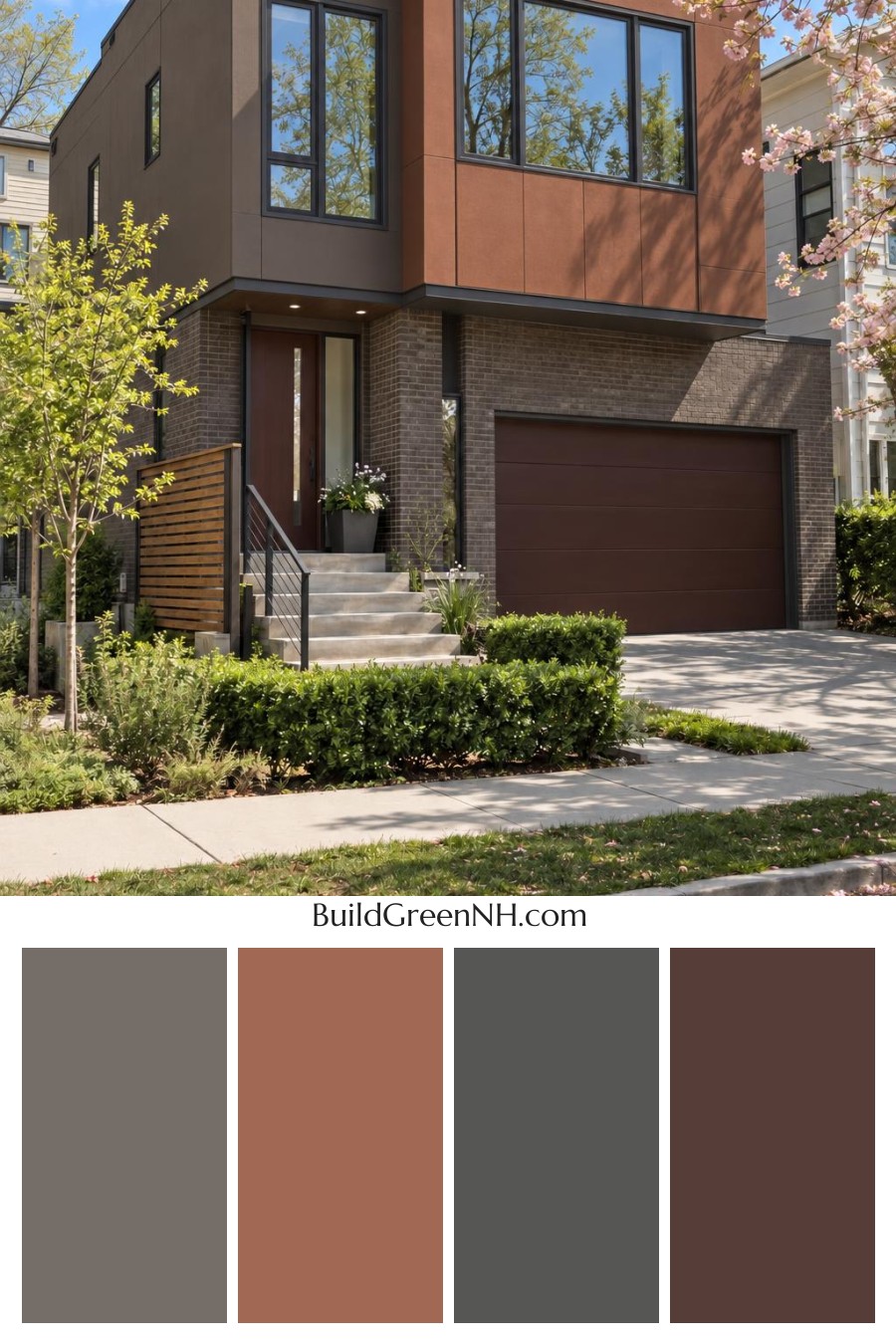 Dark Modern House Exterior Color Scheme: Sable Clay Rhythm