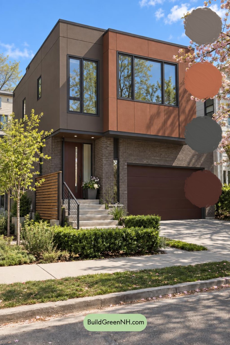 Dark Modern House Exterior Color Scheme: Sable Clay Rhythm