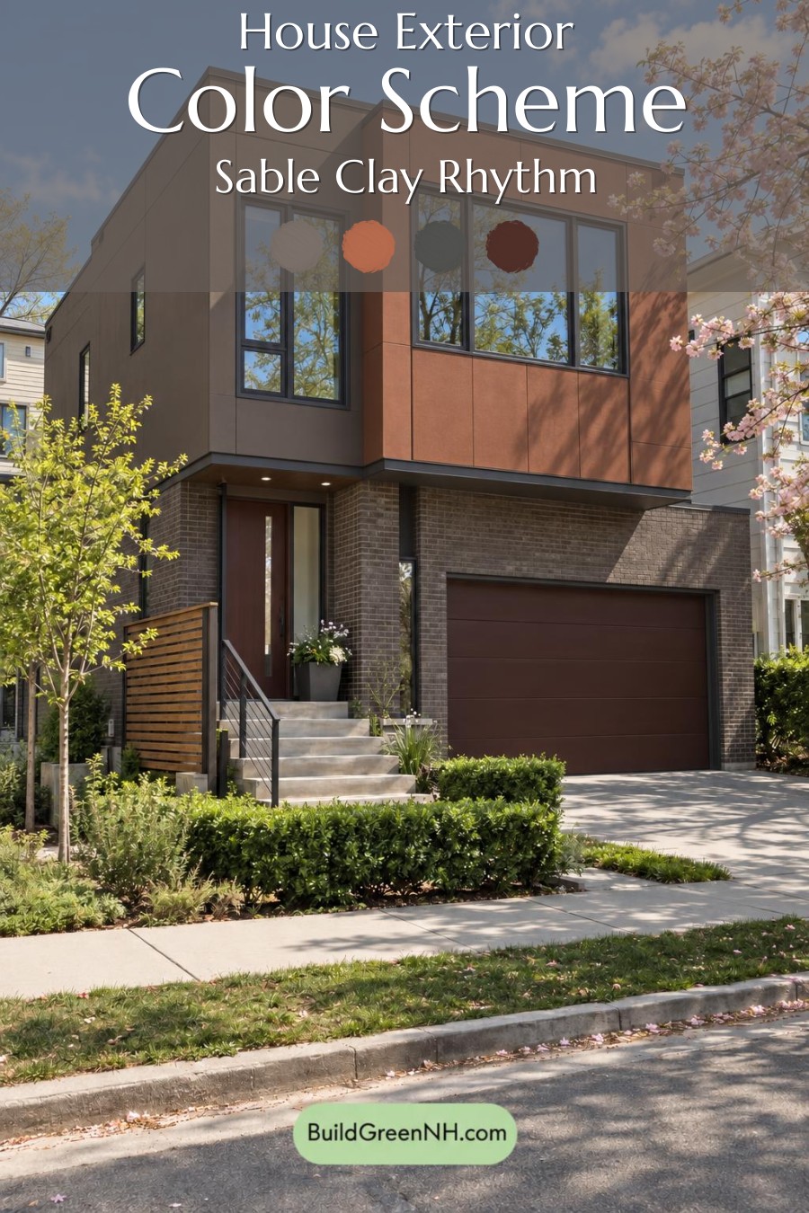 Dark Modern House Exterior Color Scheme: Sable Clay Rhythm