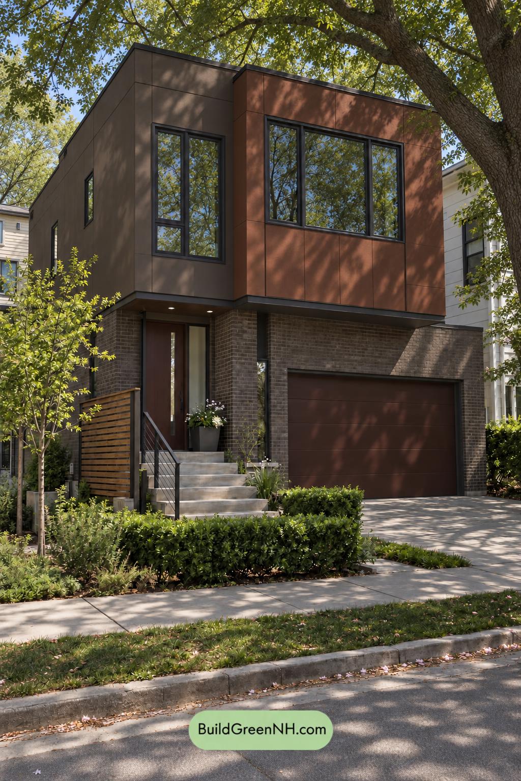Dark Modern House Exterior Color Scheme: Sable Clay Rhythm - Shade