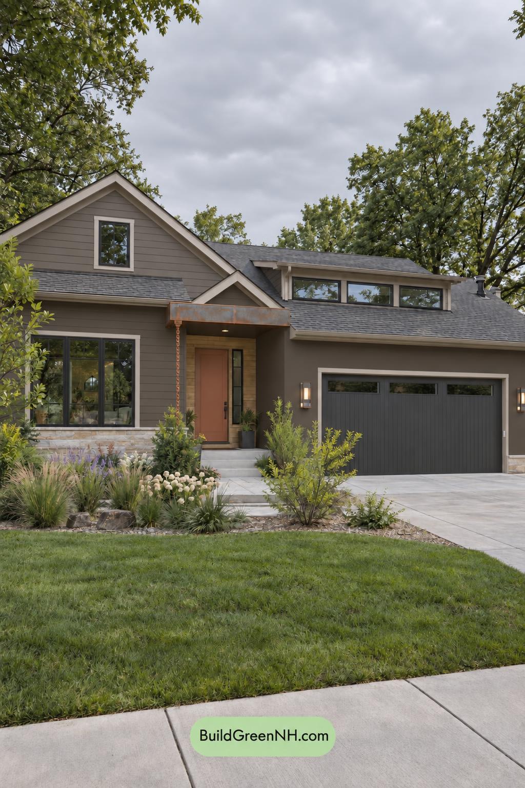Dark Modern House Exterior Color Scheme: Slate Copper Quiet - Overcast