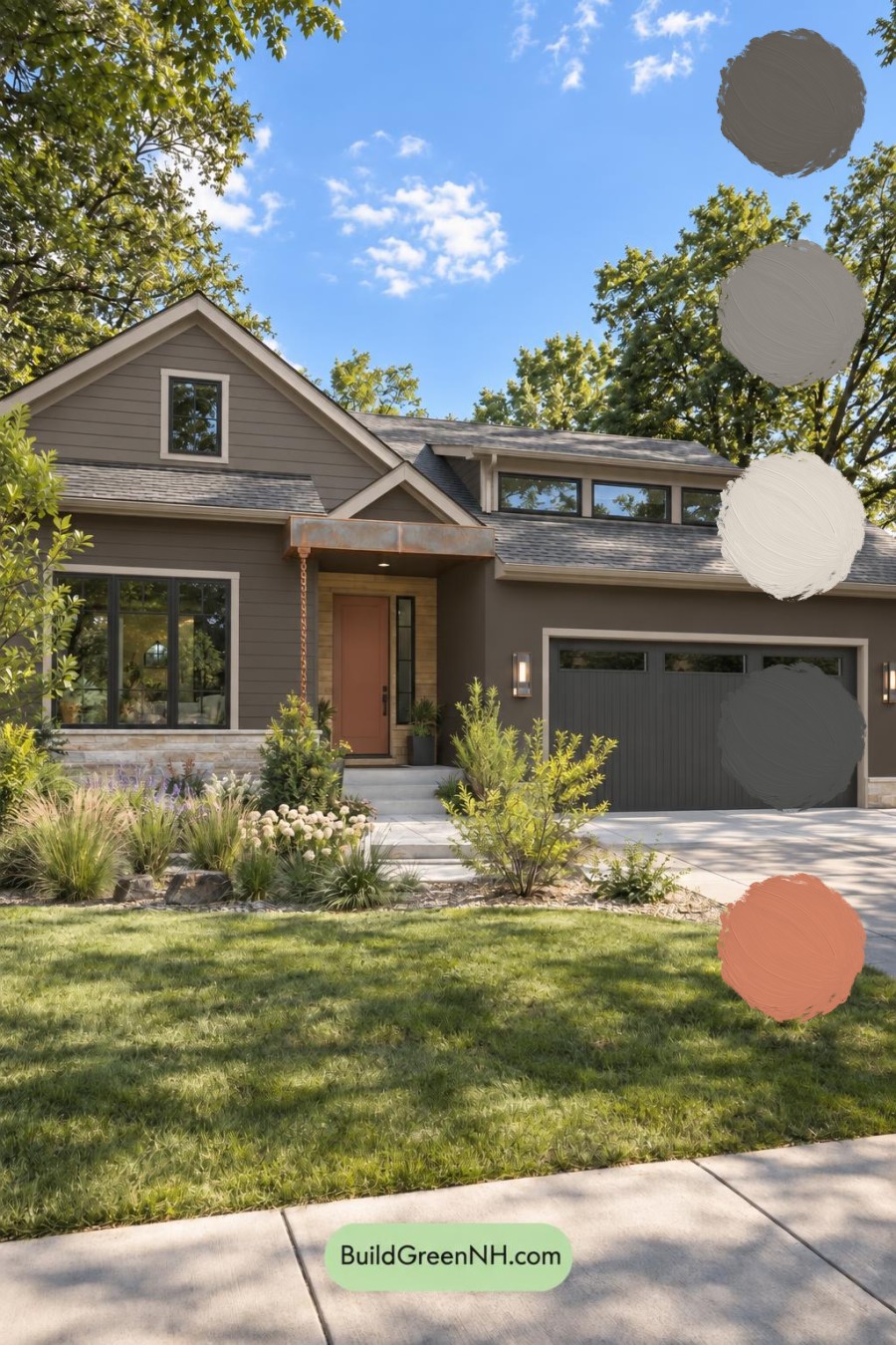 Dark Modern House Exterior Color Scheme: Slate Copper Quiet