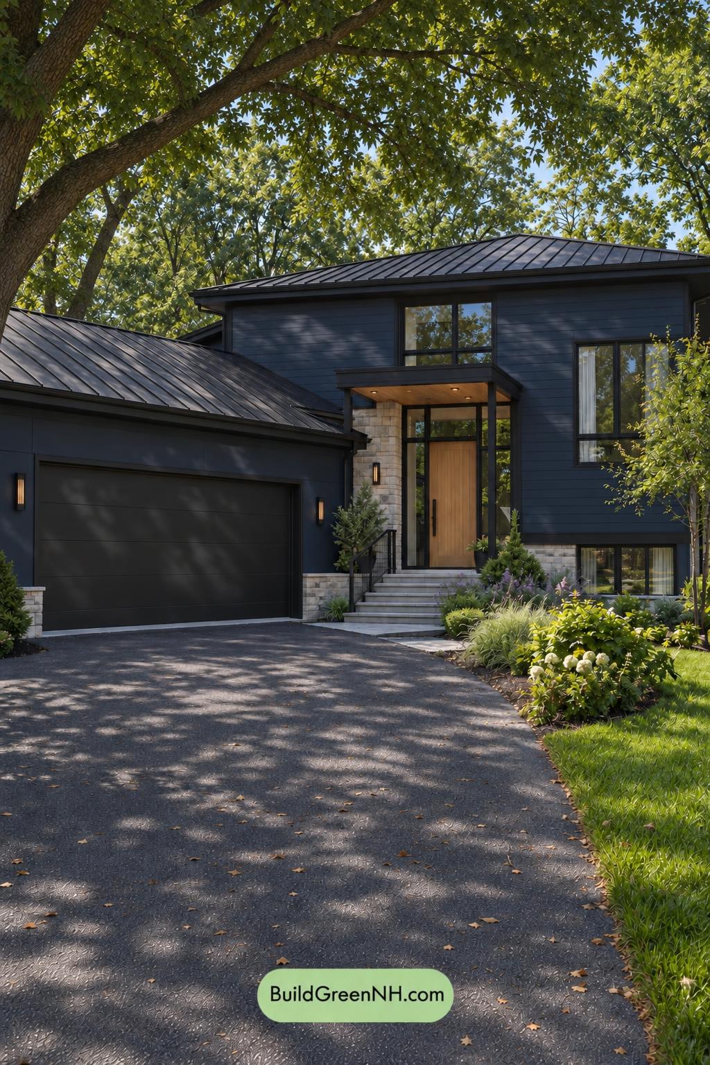 Dark Modern House Exterior Color Scheme: Ultramarine Wheatline - Shade