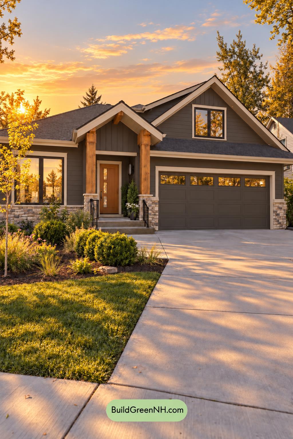 Dark Modern House Exterior Color Scheme: Umber Linen Welcome - Golden Hour