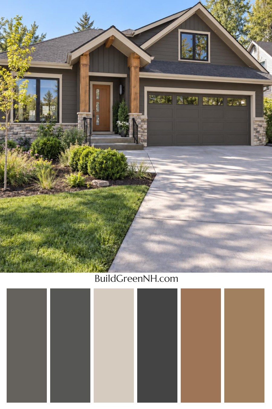 Dark Modern House Exterior Color Scheme: Umber Linen Welcome