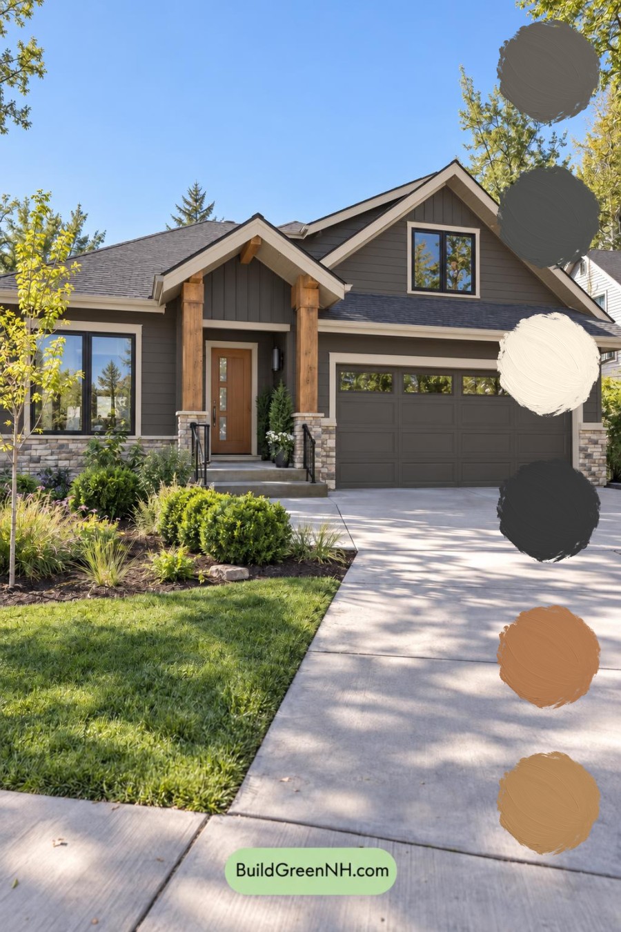 Dark Modern House Exterior Color Scheme: Umber Linen Welcome