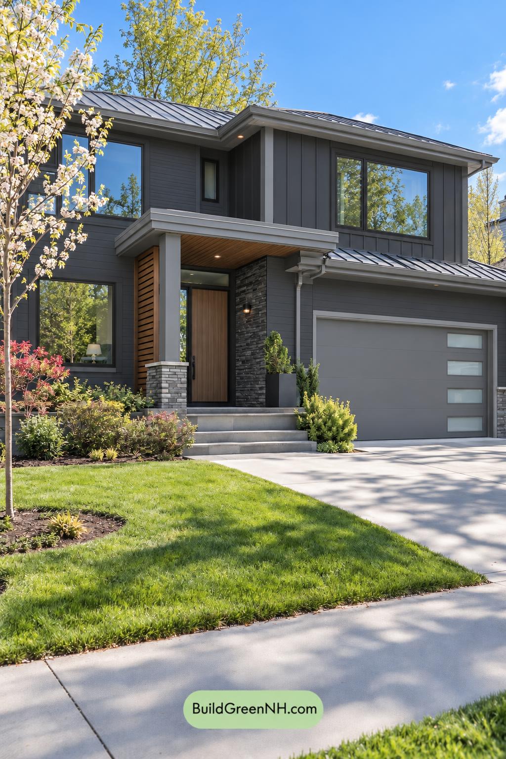 Dark Modern House Exterior Color Scheme: Velvet Charcoal Ember