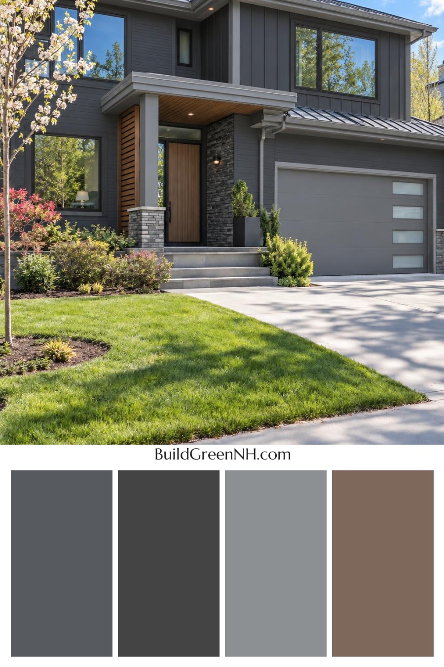 Dark Modern House Exterior Color Scheme: Velvet Charcoal Ember