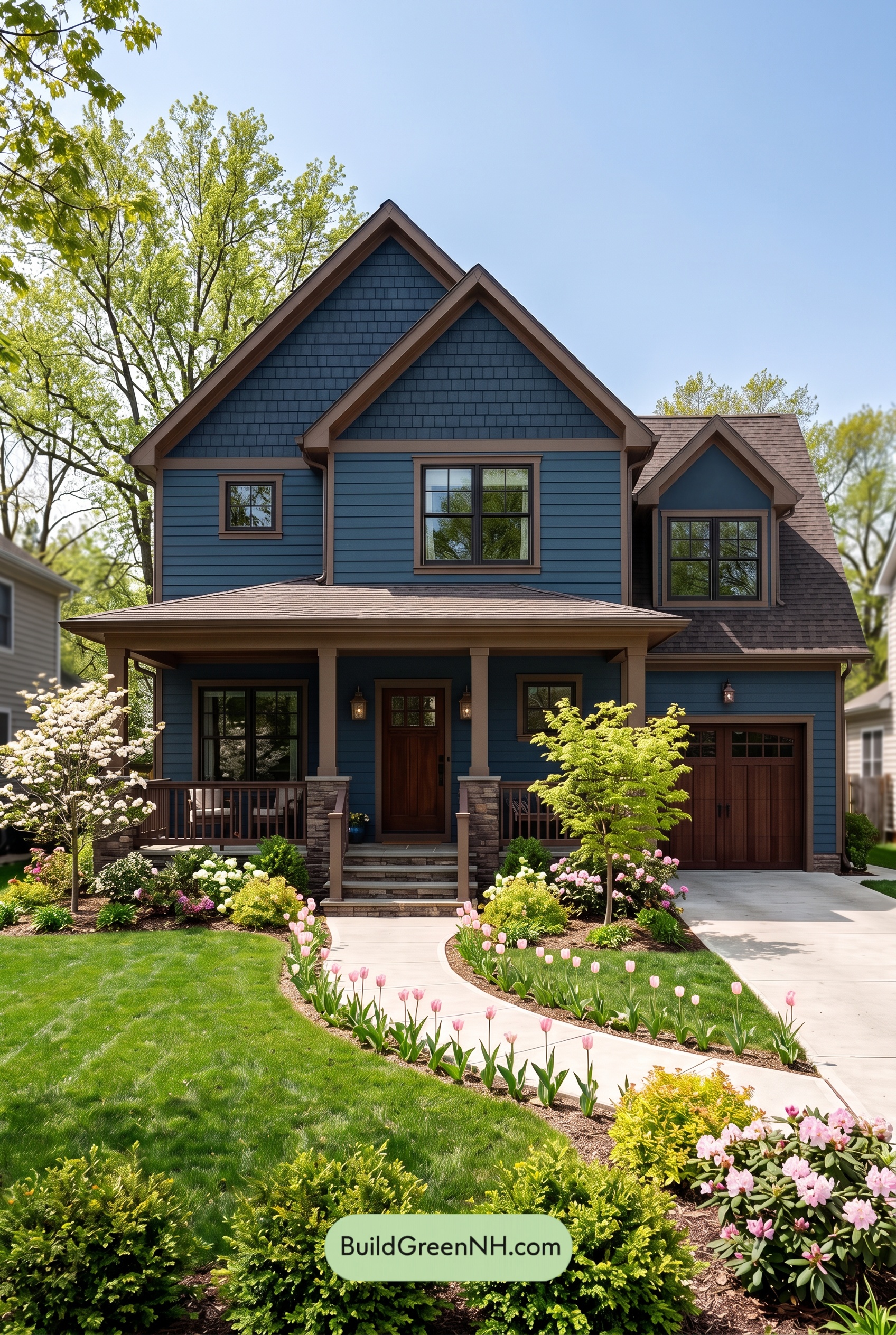 Dark Navy Blue House Exterior Color Scheme: Sable Blue Reverie