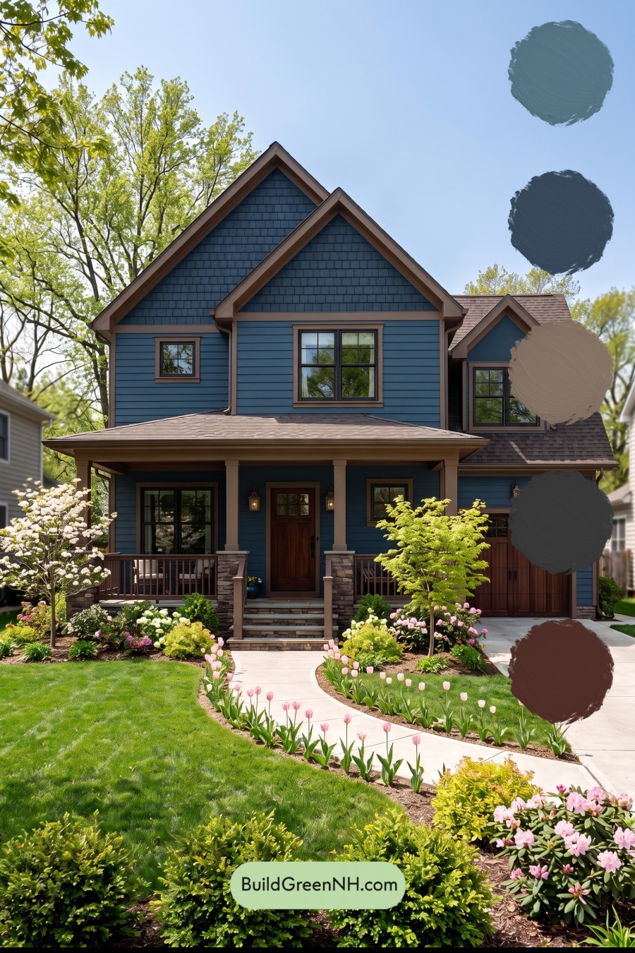Dark Navy Blue House Exterior Color Scheme: Sable Blue Reverie
