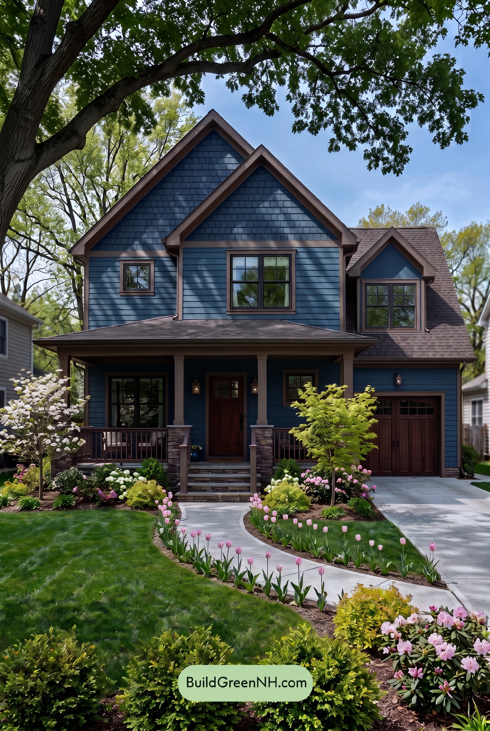 Dark Navy Blue House Exterior Color Scheme: Sable Blue Reverie - Shade