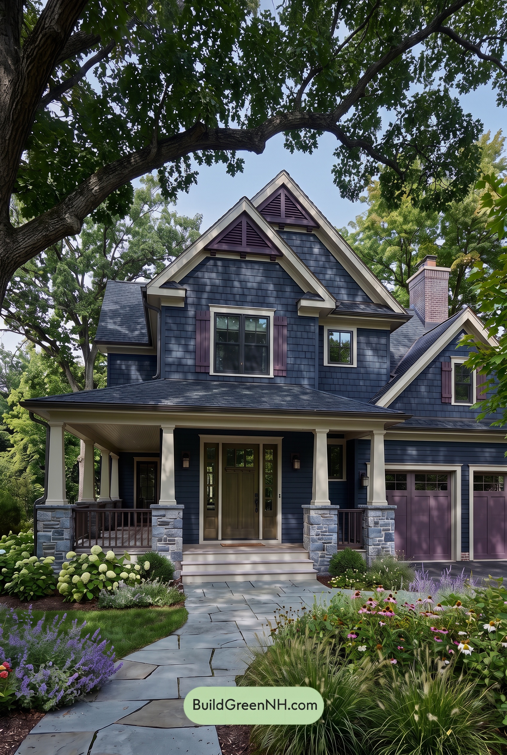 Dark Navy Blue House Exterior Color Scheme: Velvet Harbor - Shade