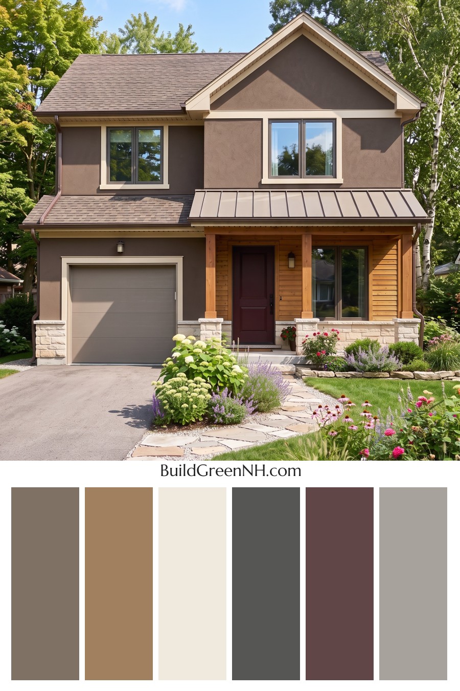 Dark Stucco House Exterior Color Scheme: Cocoa Aurelia