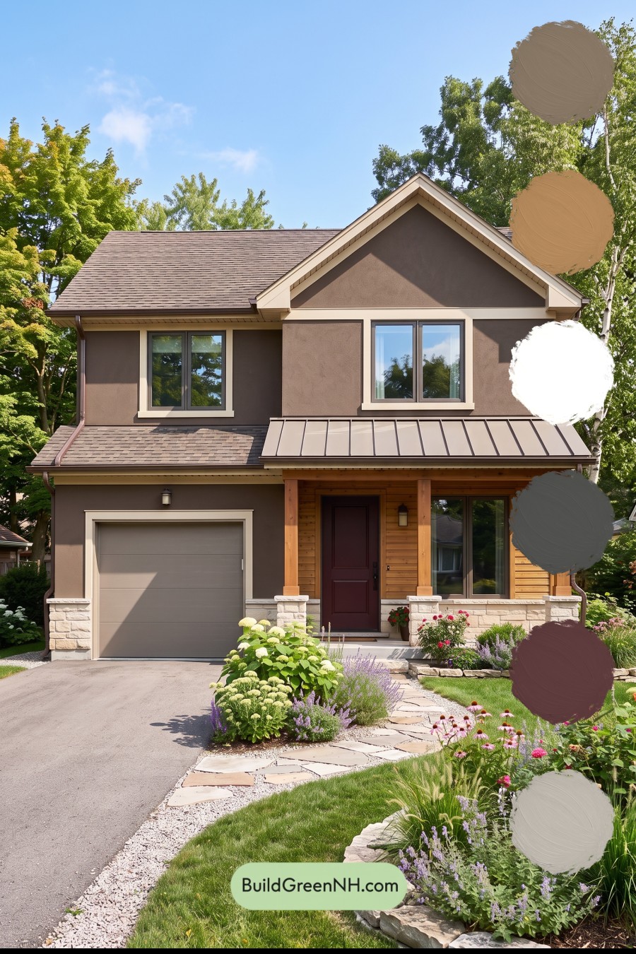 Dark Stucco House Exterior Color Scheme: Cocoa Aurelia