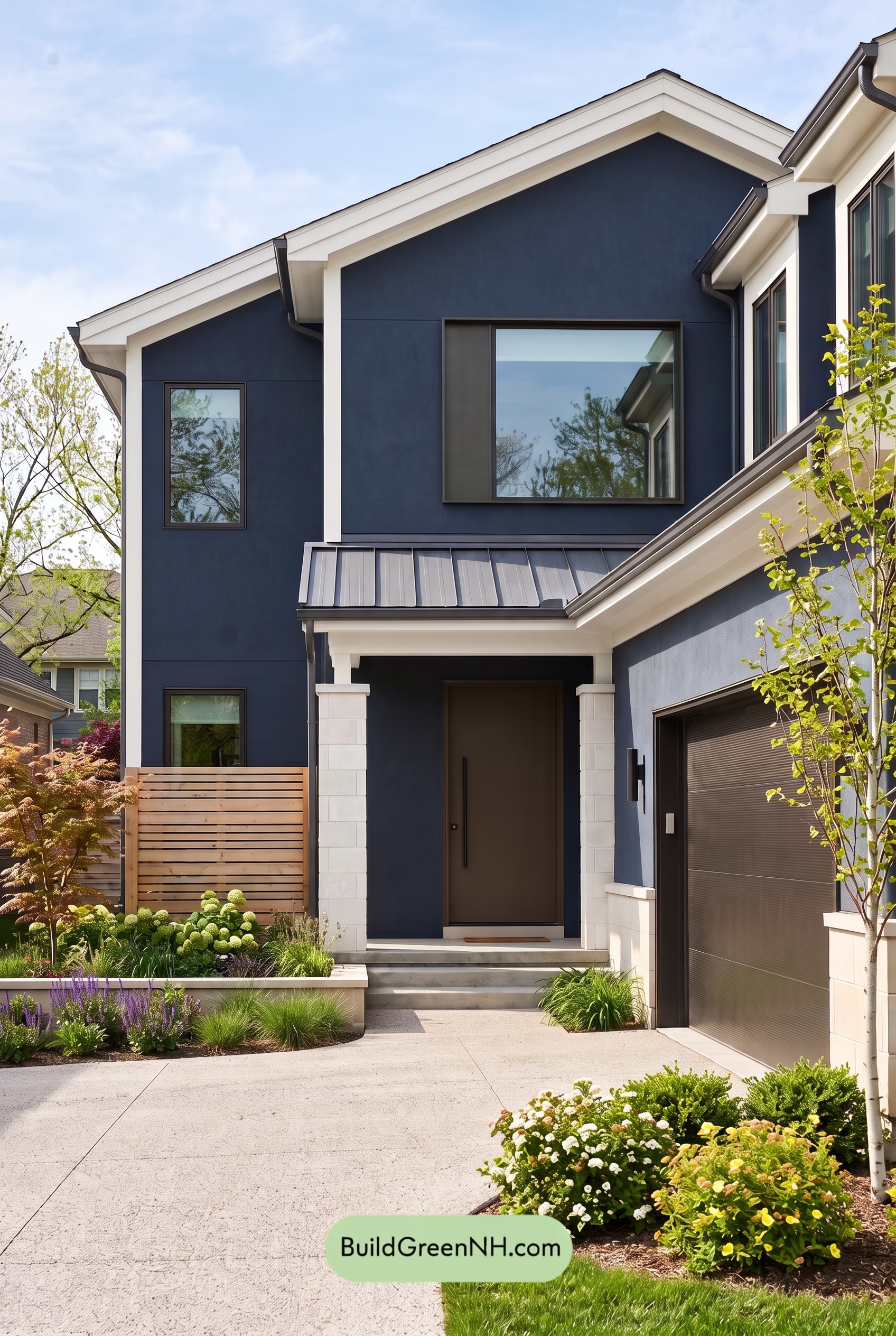 Dark Stucco House Exterior Color Scheme: Harbor Brass Reverie