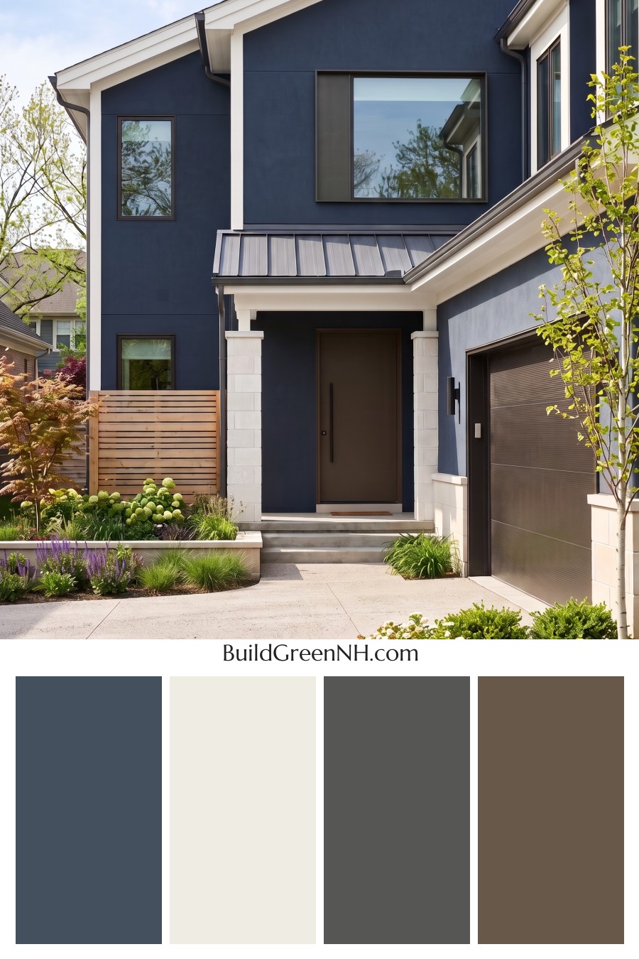 Dark Stucco House Exterior Color Scheme: Harbor Brass Reverie