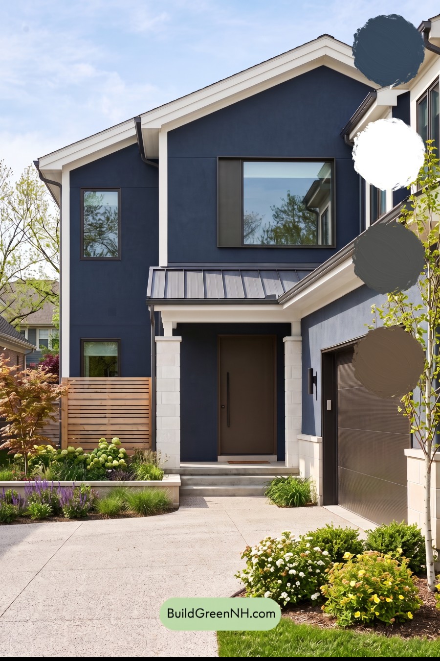 Dark Stucco House Exterior Color Scheme: Harbor Brass Reverie