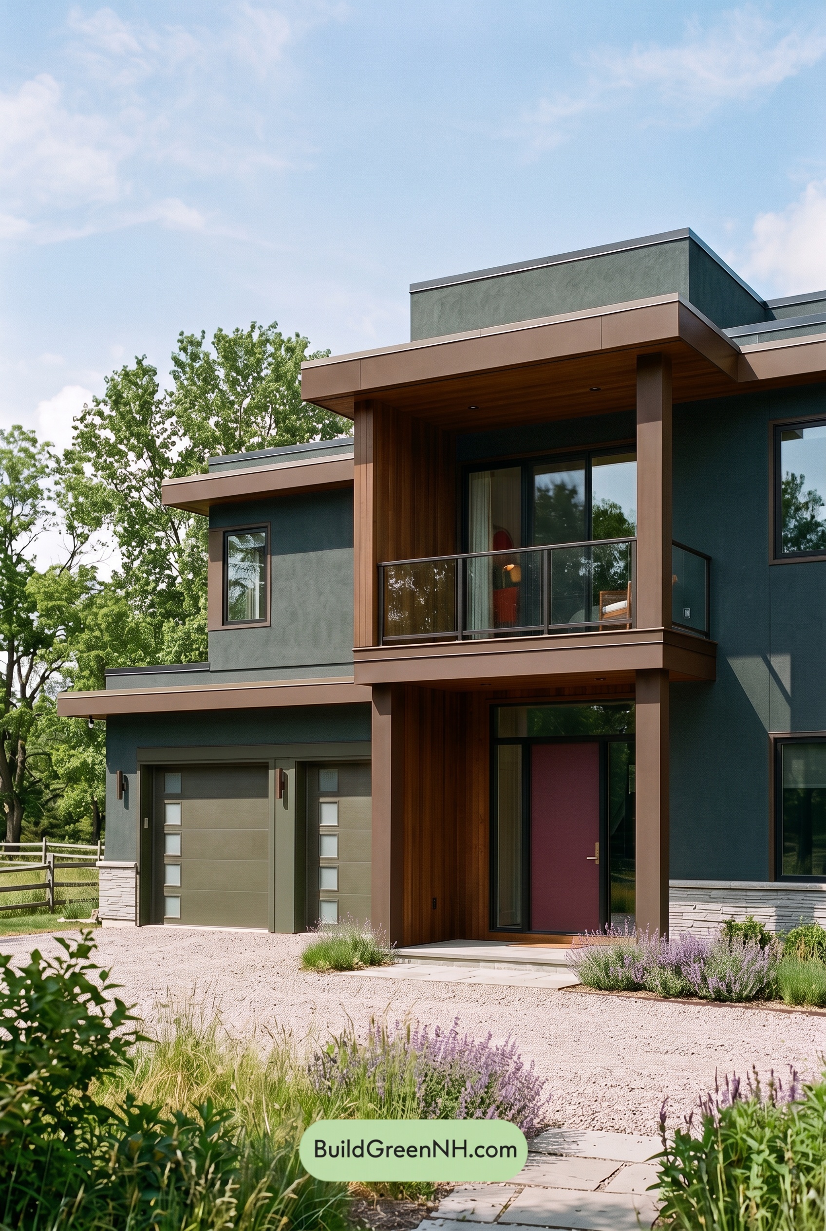 Dark Stucco House Exterior Color Scheme: Juniper Alloy