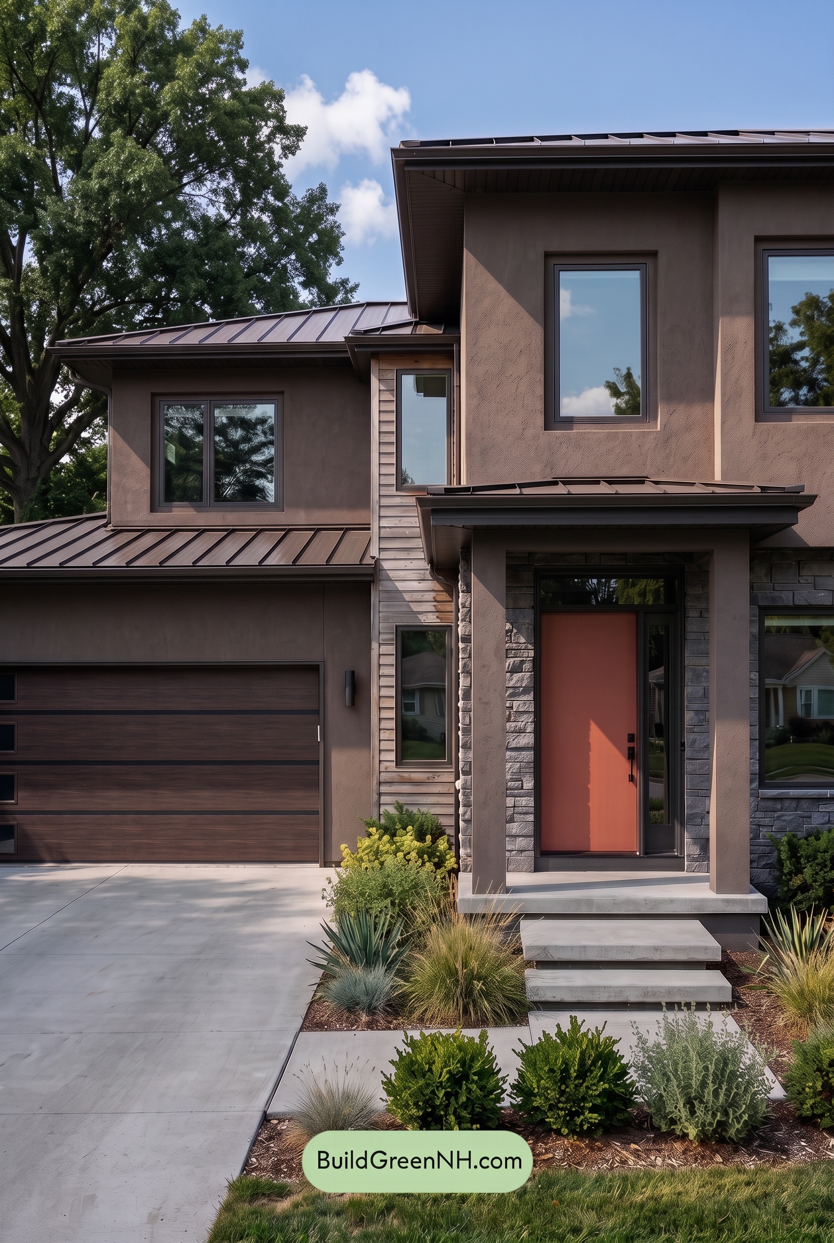 Dark Stucco House Exterior Color Scheme: Mocha Nightfall - Shade