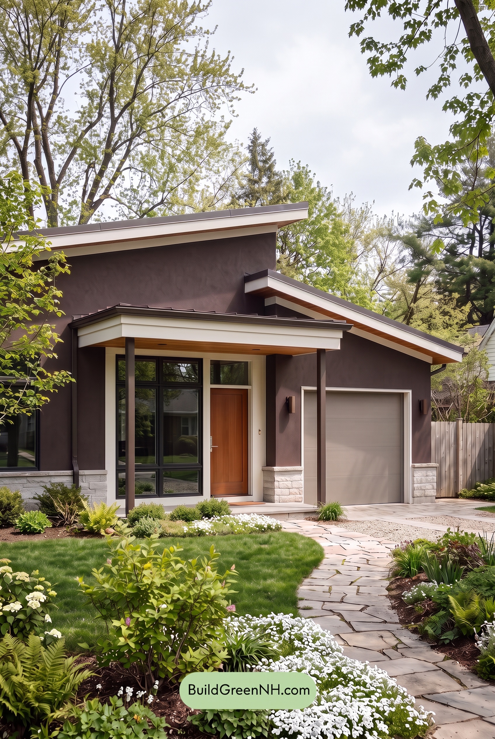 Dark Stucco House Exterior Color Scheme: Roasted Pearl - Overcast