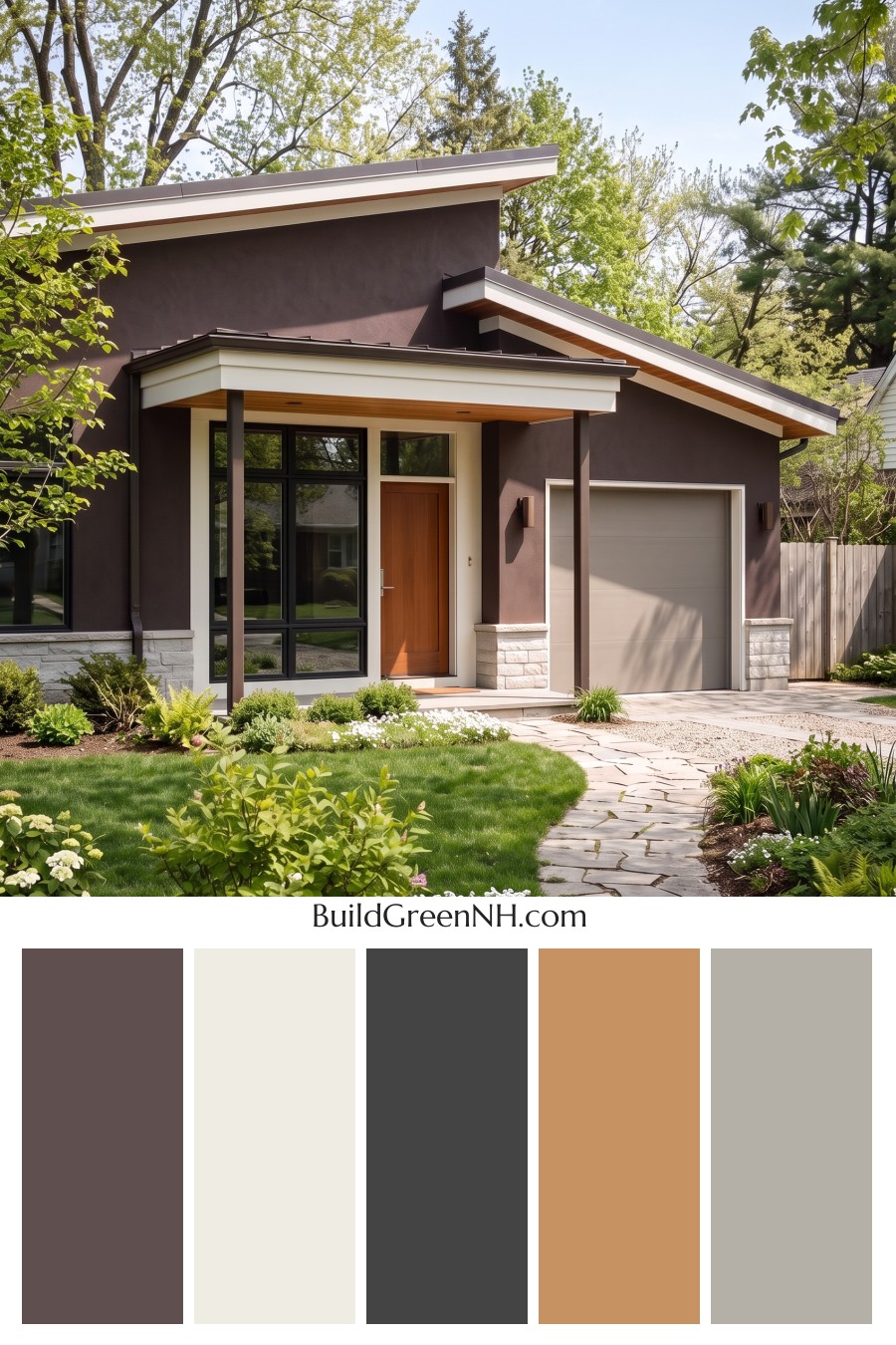 Dark Stucco House Exterior Color Scheme: Roasted Pearl
