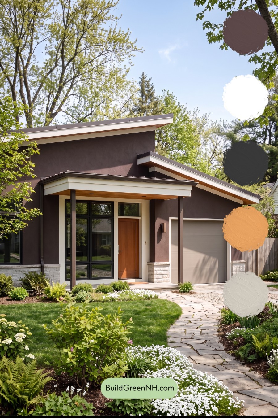 Dark Stucco House Exterior Color Scheme: Roasted Pearl