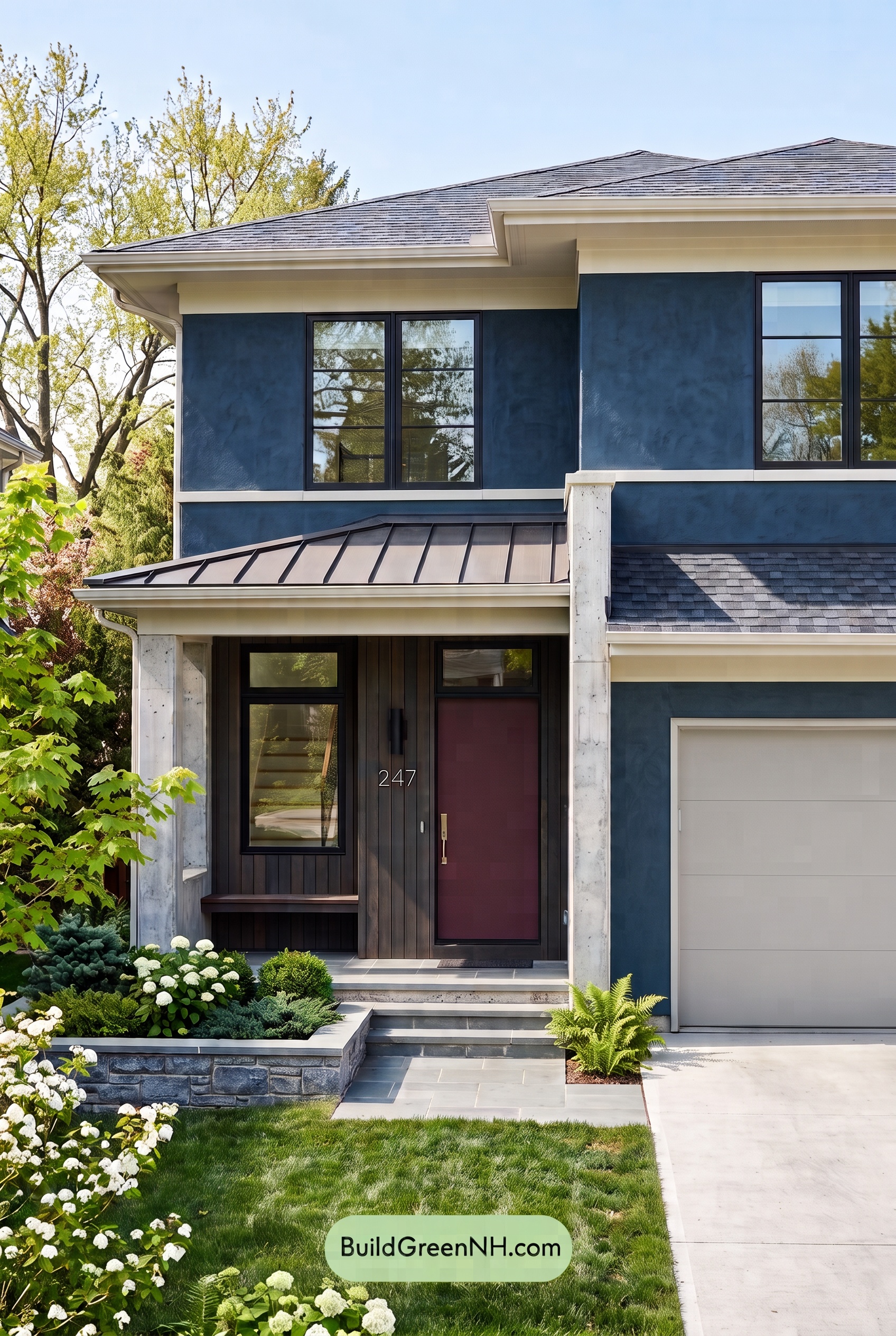 Dark Stucco House Exterior Color Scheme: Sable Lantern Court