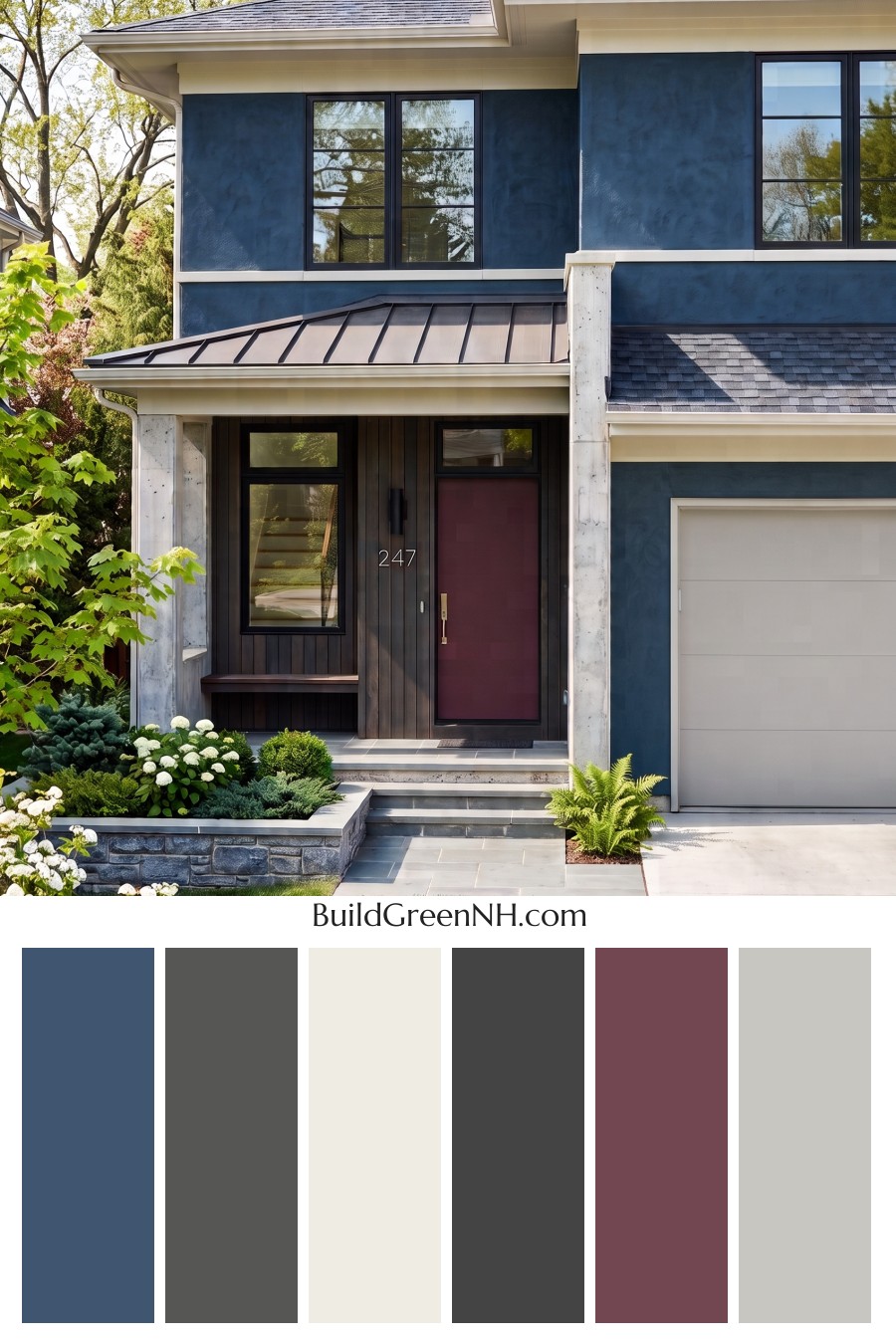 Dark Stucco House Exterior Color Scheme: Sable Lantern Court
