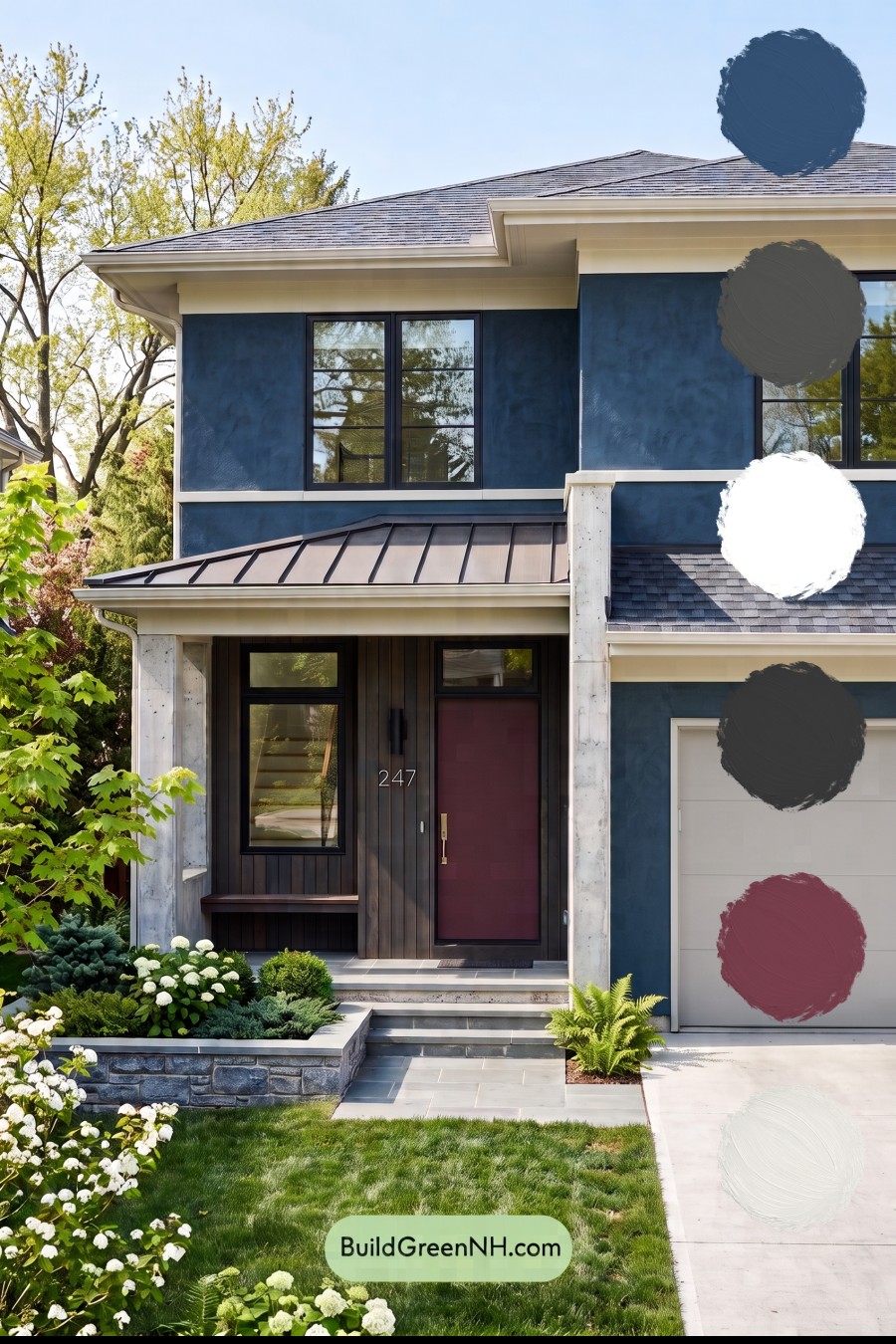 Dark Stucco House Exterior Color Scheme: Sable Lantern Court