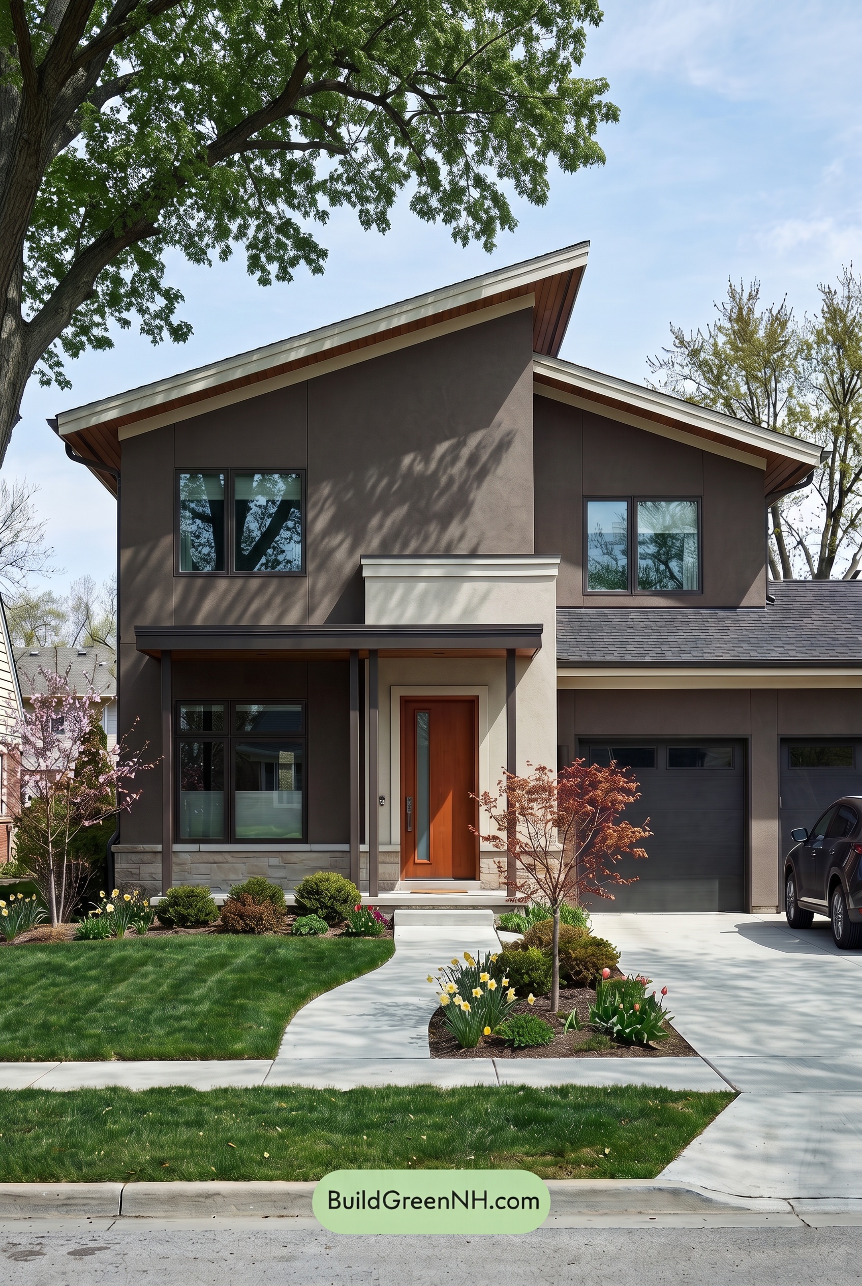 Dark Stucco House Exterior Color Scheme: Umber Solstice - Shade