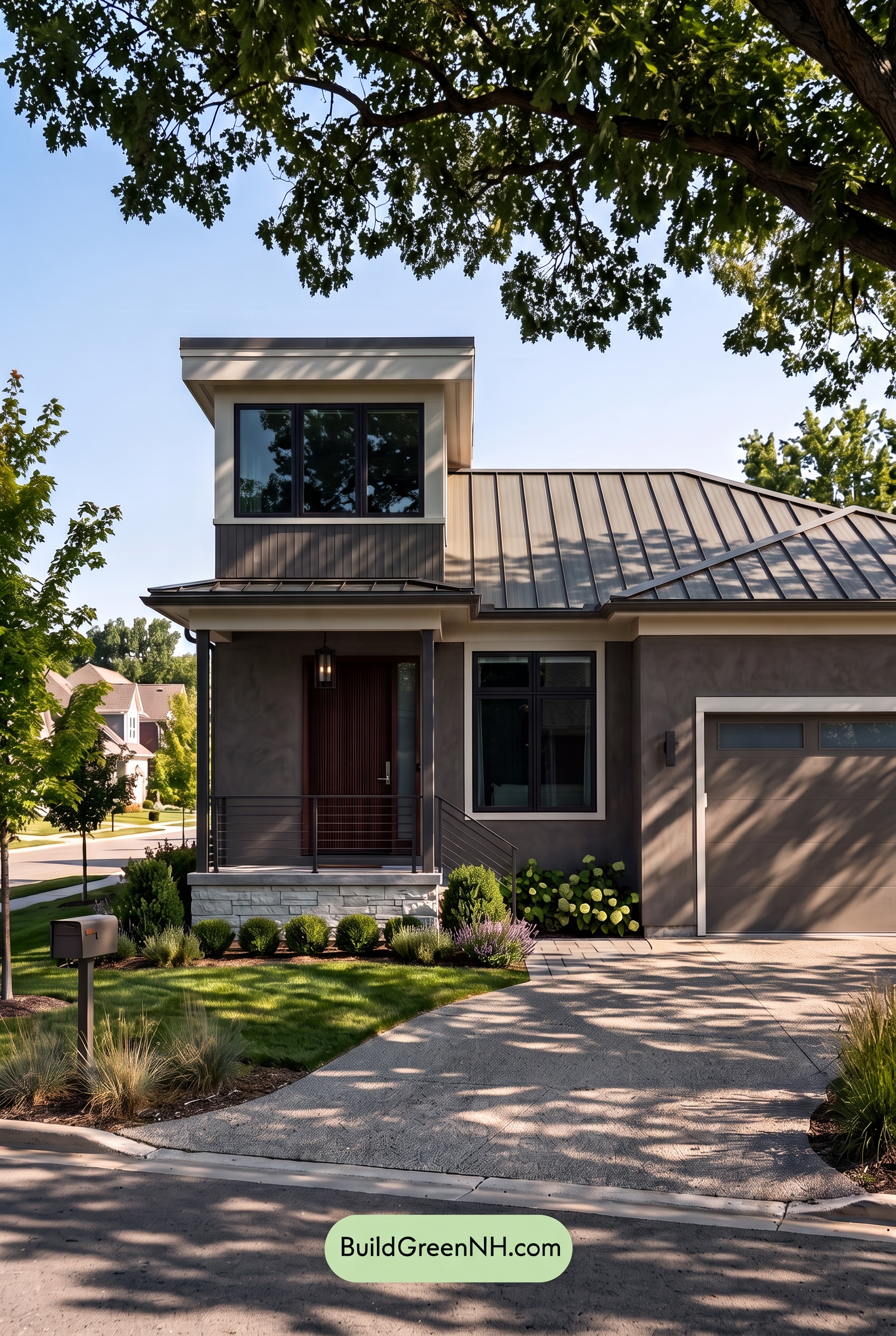 Dark Stucco House Exterior Color Scheme: Walnut Quietude - Shade
