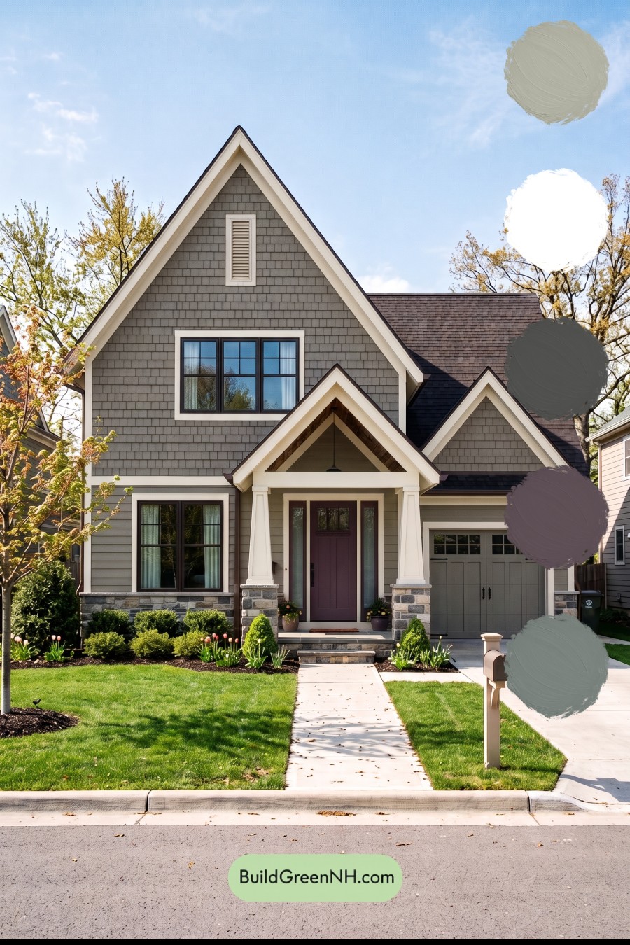 Exterior Color Scheme with Stone Accents: Ashen Copper Welcome