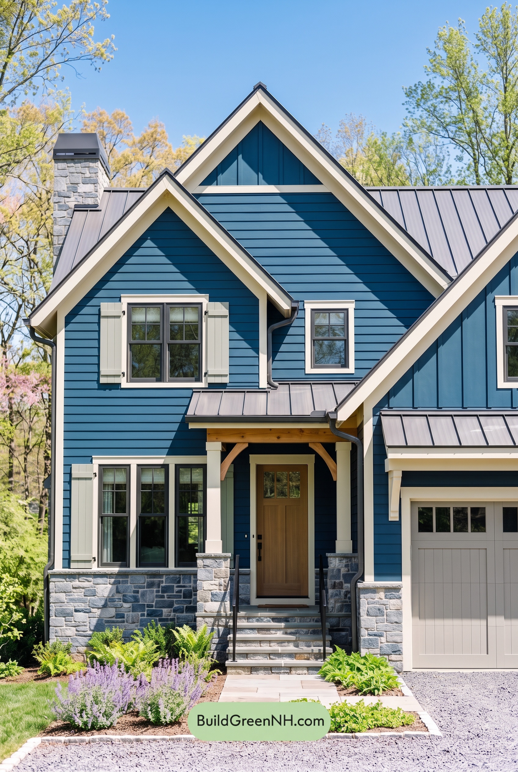 Exterior Color Scheme with Stone Accents: Cobalt Quarry Light
