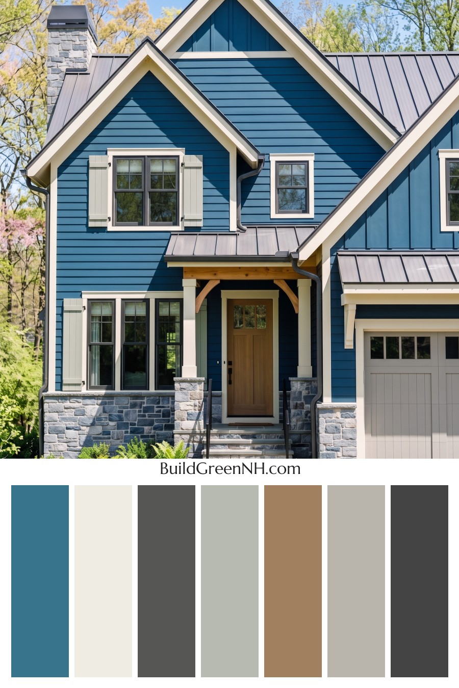 Exterior Color Scheme with Stone Accents: Cobalt Quarry Light