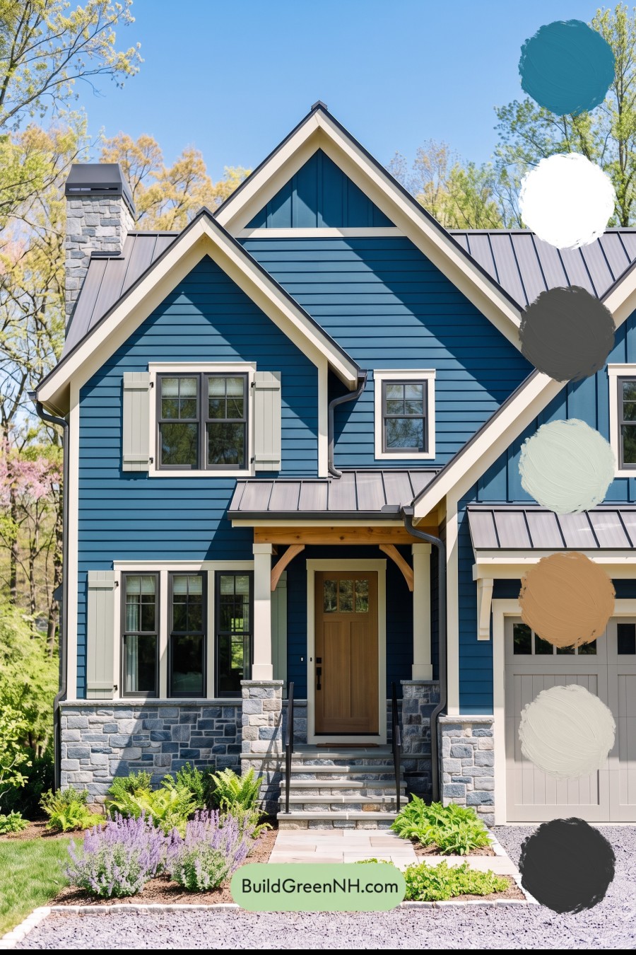 Exterior Color Scheme with Stone Accents: Cobalt Quarry Light
