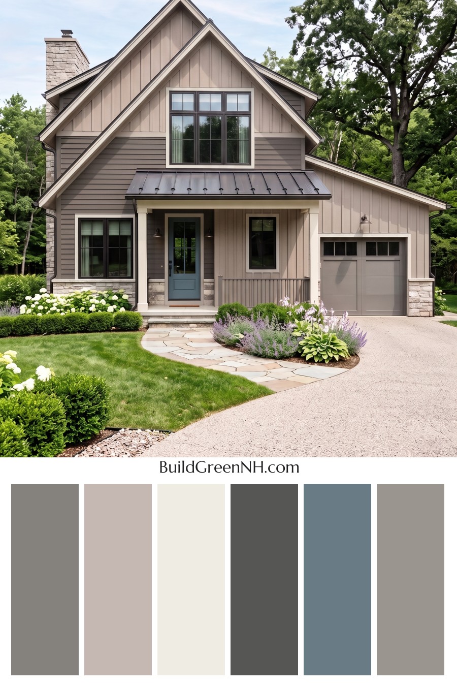 Exterior Color Scheme with Stone Accents: Cocoa Gable Rhythm
