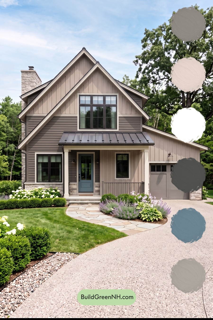 Exterior Color Scheme with Stone Accents: Cocoa Gable Rhythm