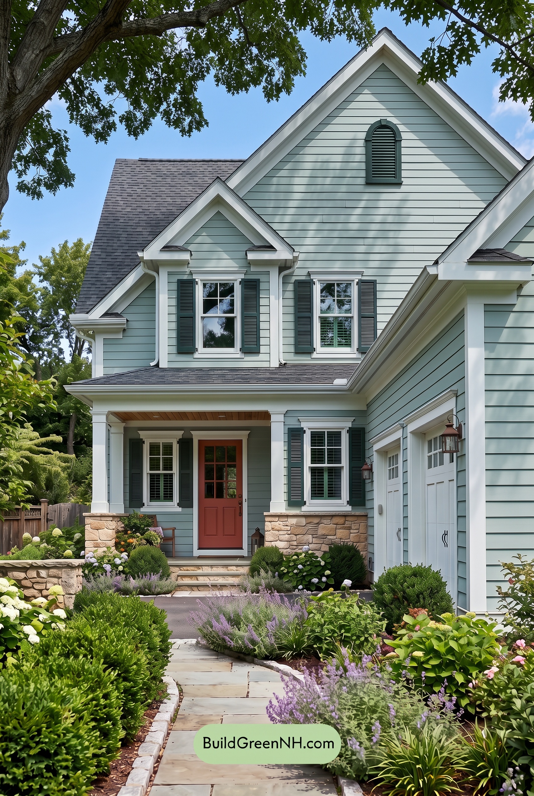 Exterior Color Scheme with Stone Accents: Juniper Porchlight - Shade