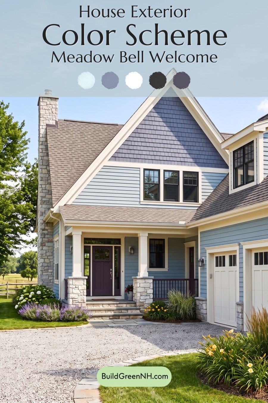 Exterior Color Scheme with Stone Accents: Meadow Bell Welcome