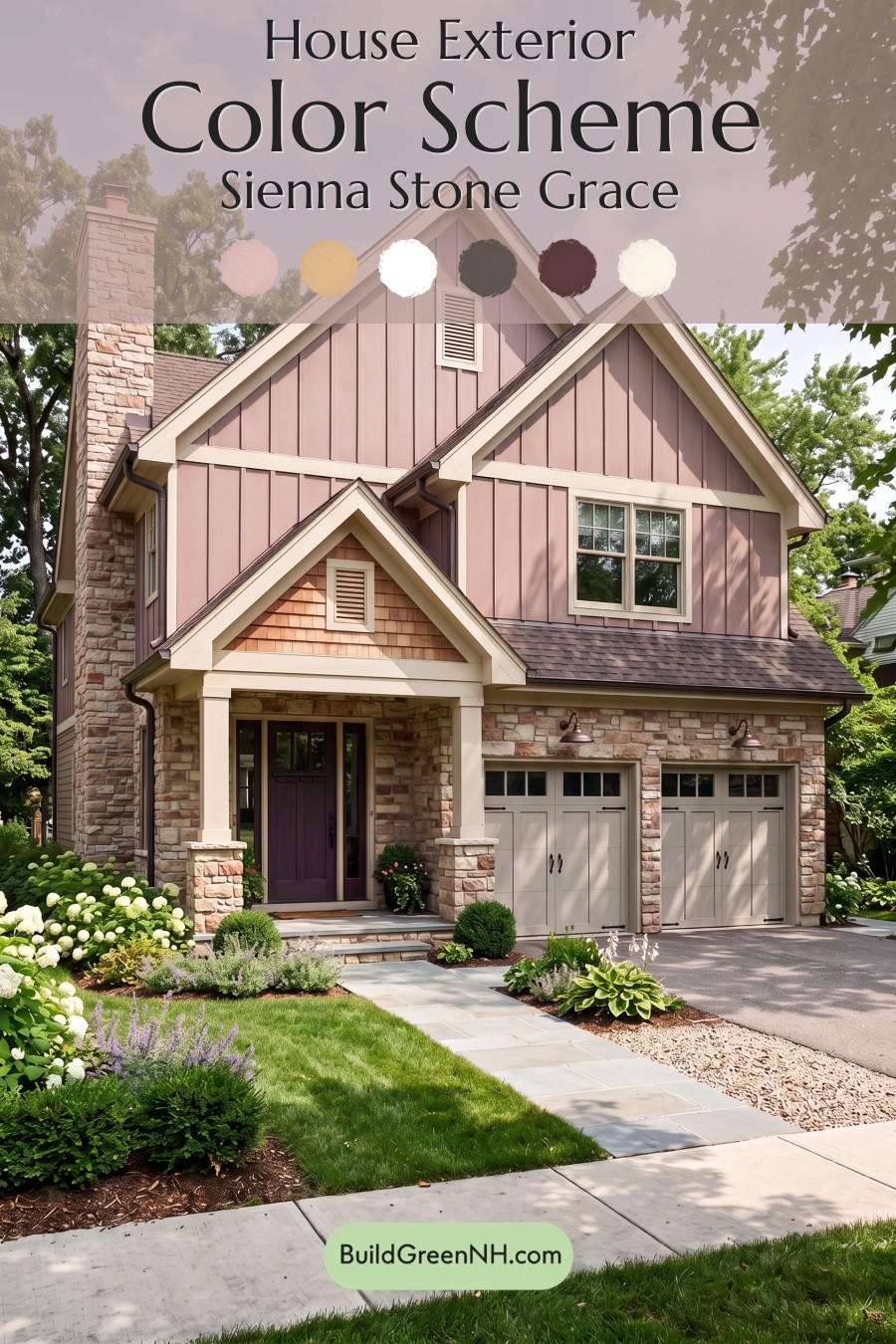 Exterior Color Scheme with Stone Accents: Sienna Stone Grace