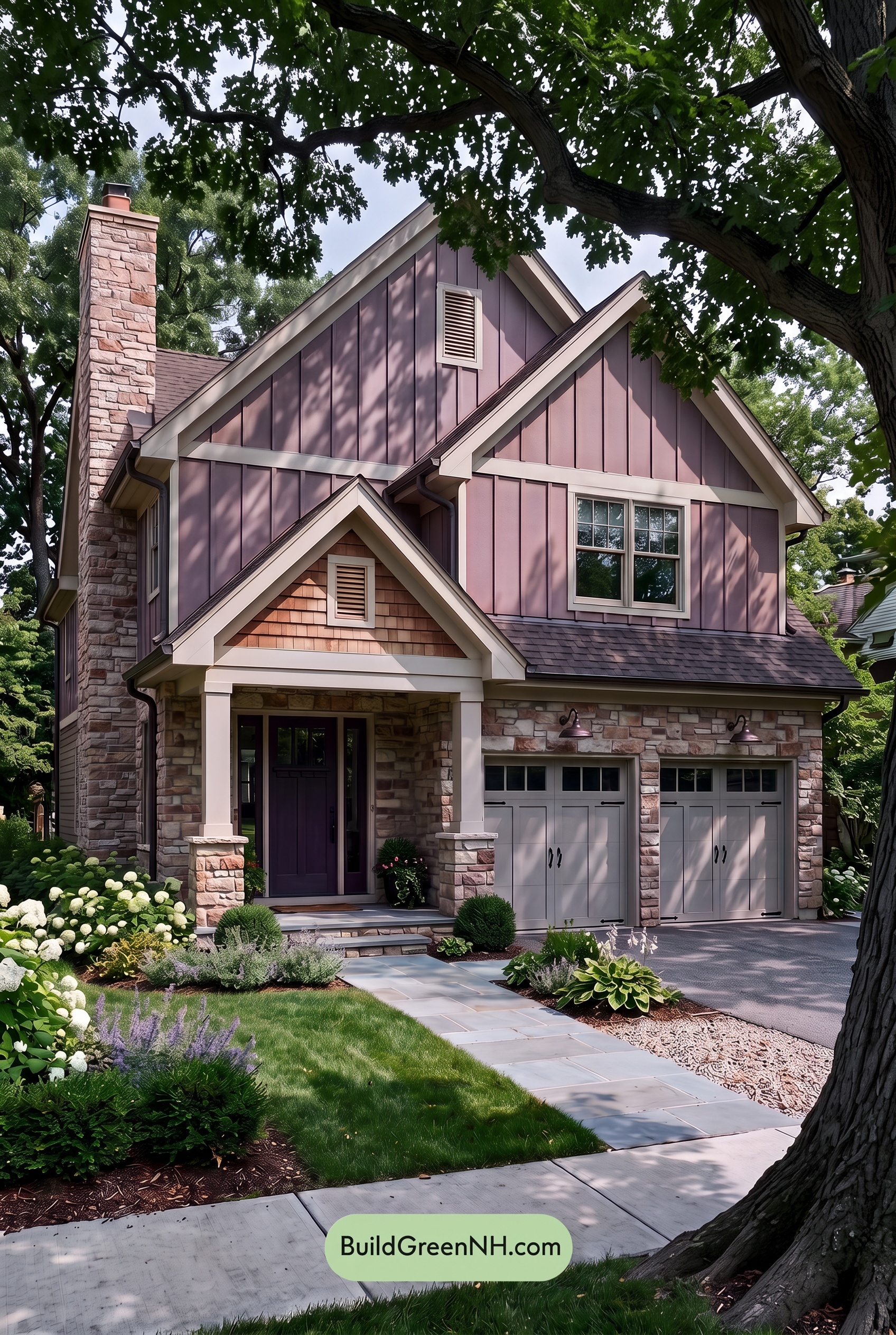 Exterior Color Scheme with Stone Accents: Sienna Stone Grace - Shade