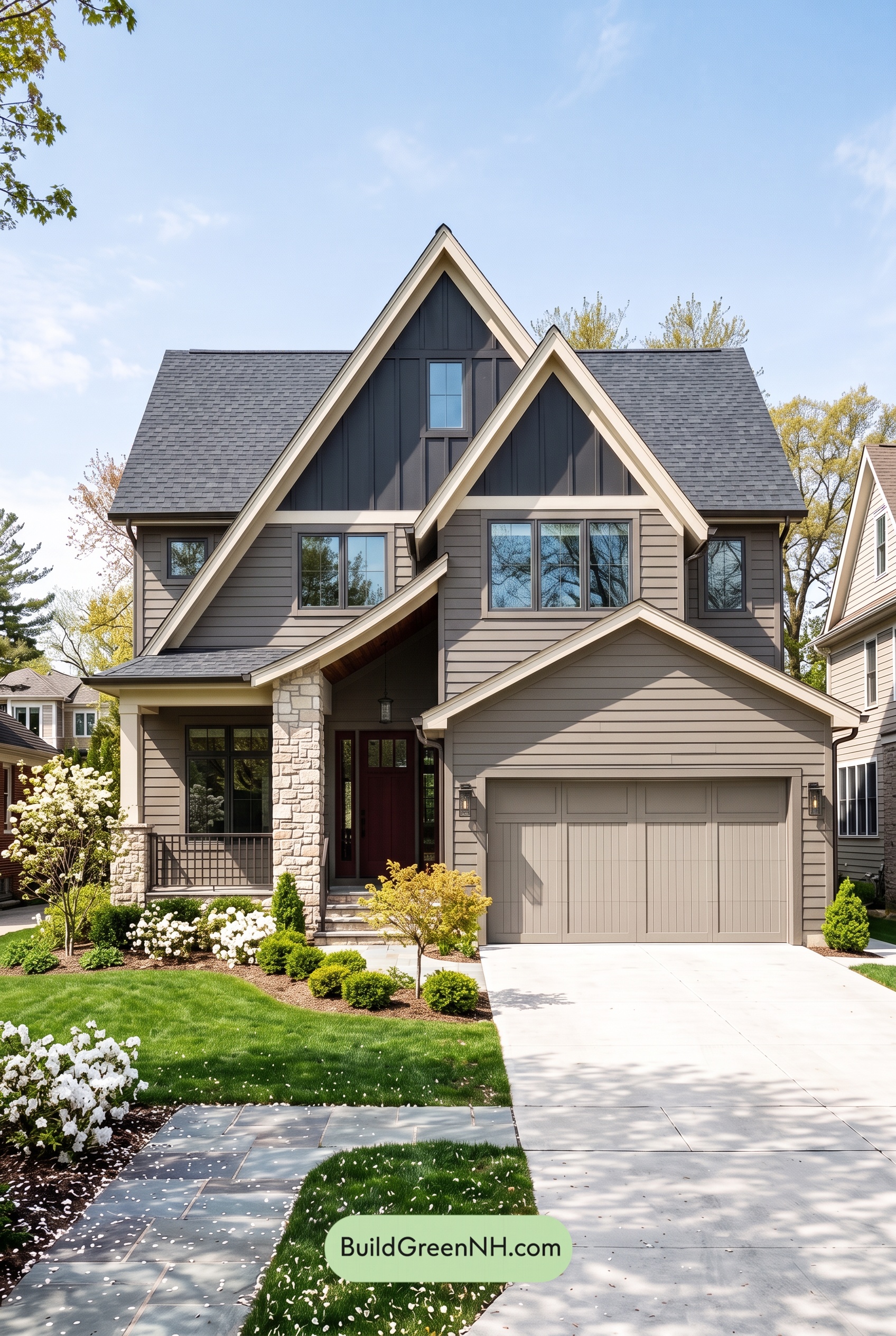 Exterior Color Scheme with Stone Accents: Smoked Linen Poise
