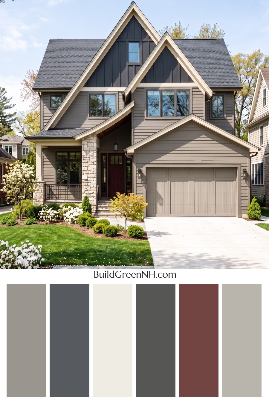 Exterior Color Scheme with Stone Accents: Smoked Linen Poise